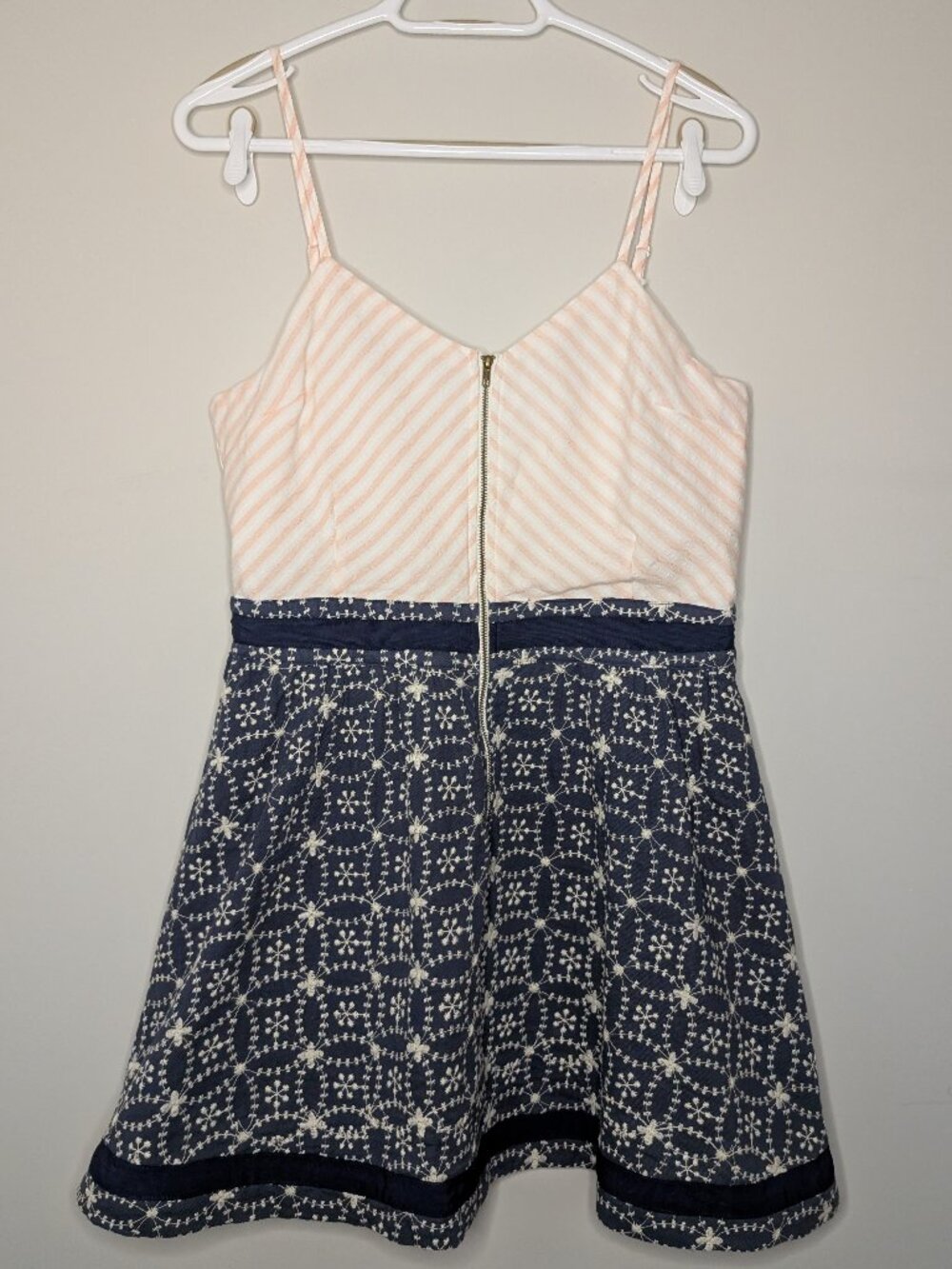 Never Worn Lucca Couture Contrast Pink Blue Empire Waist Dress Size L
